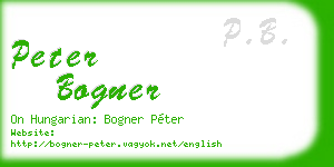 peter bogner business card