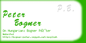 peter bogner business card